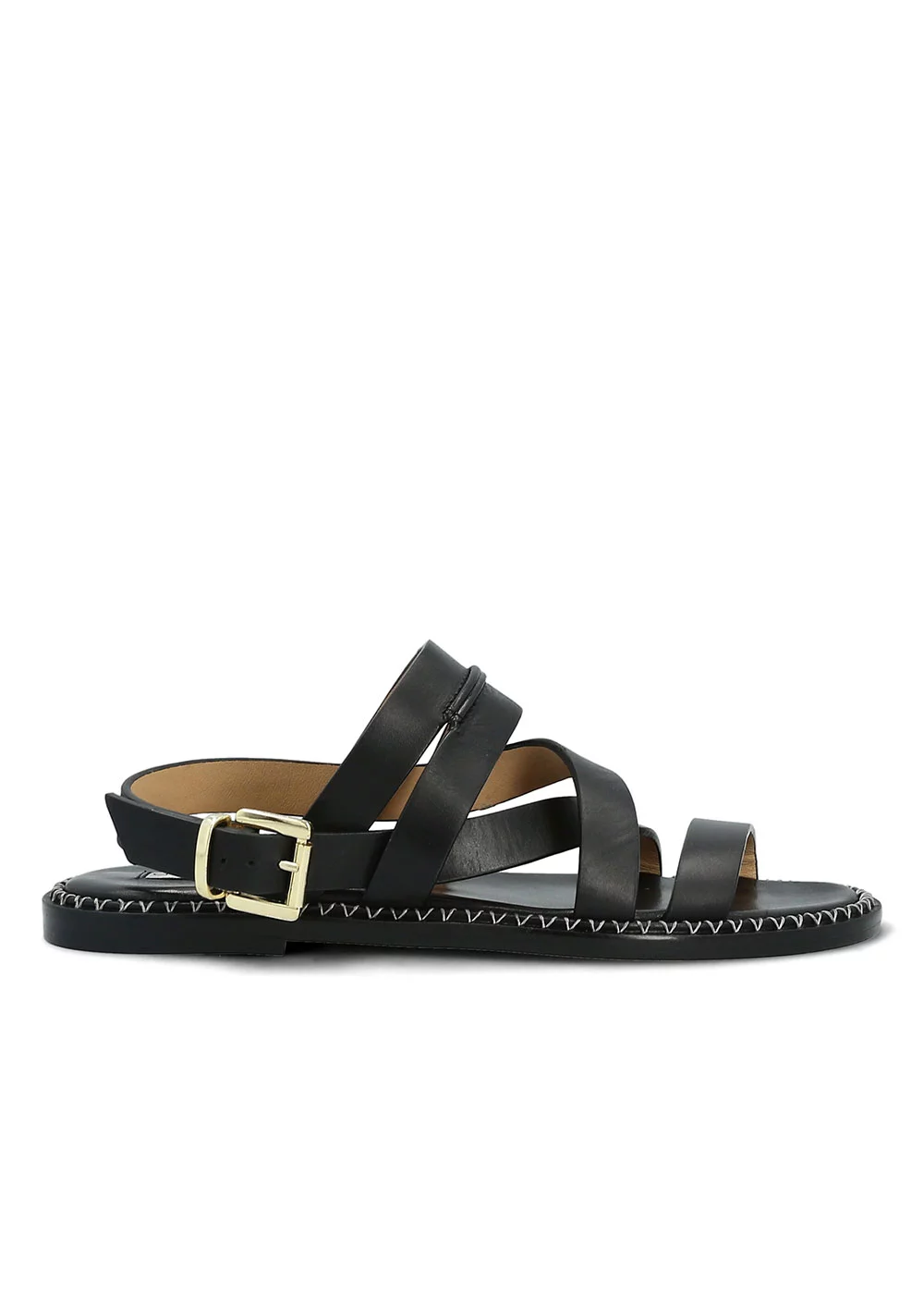 SANDALE VILLETTE CUIR NOIR