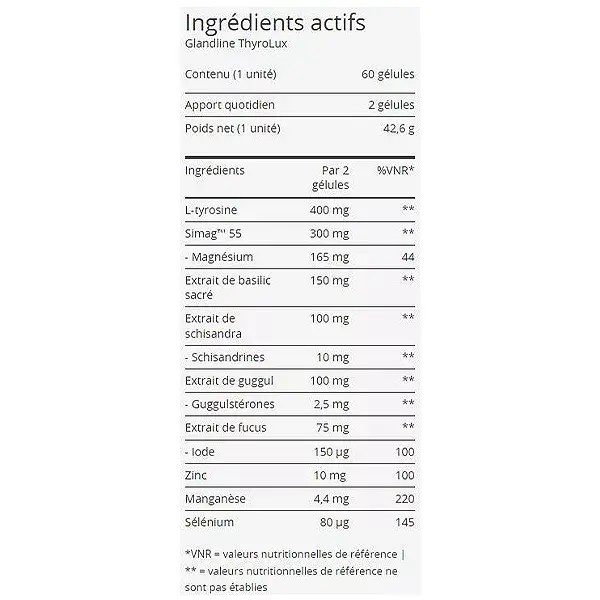 Sensilab Thyrolux Glandline Lot de 2 x 60 capsules