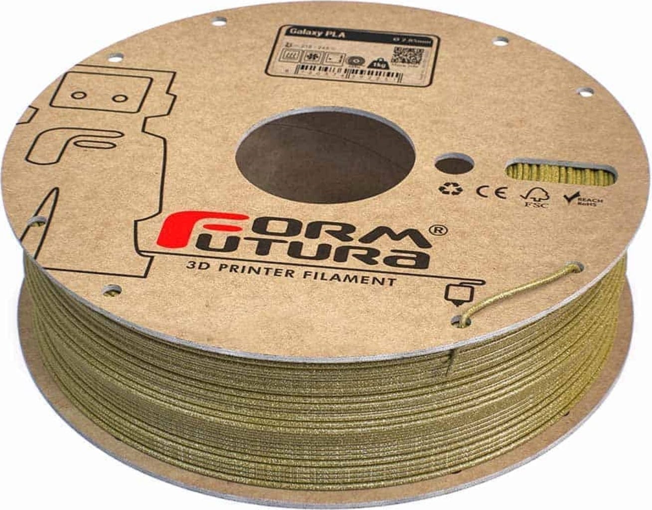 FormFutura  Galaxy PLA Callisto Yellow, 1,75 mm (750 g)    Glitzerndes PLA Filament in Gelb