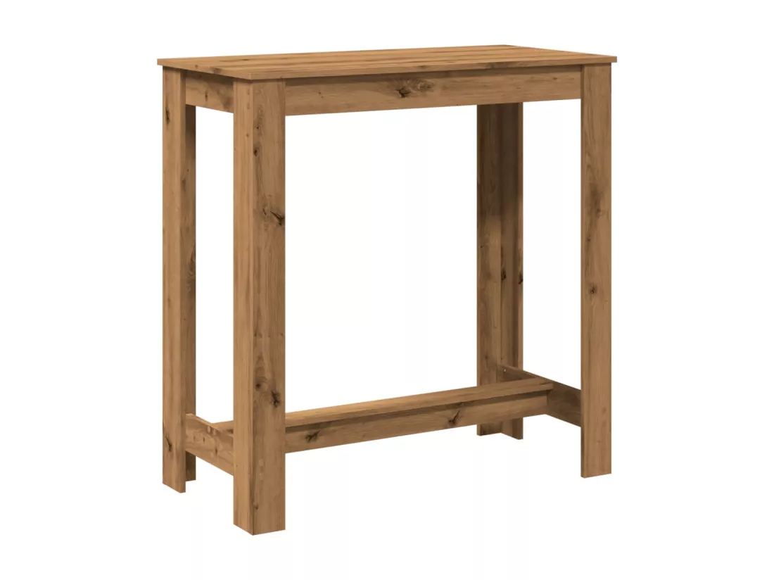 Table de bar chêne artisanal 102x50x103,5 cm bois d'ingénierie