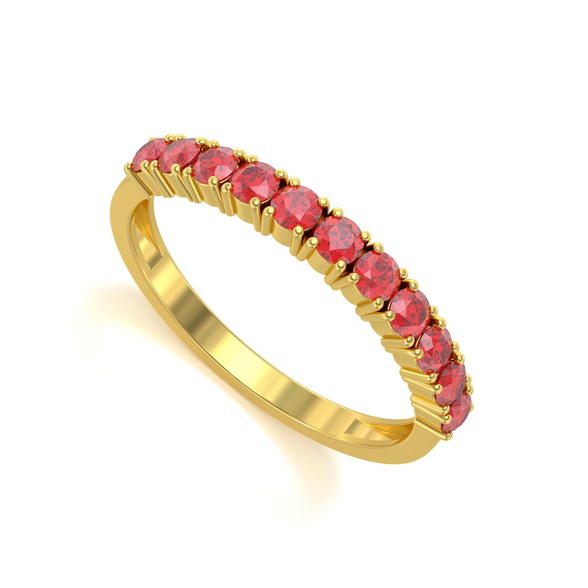 Bague ADEN Or 585 Jaune Rubis 1.64grs