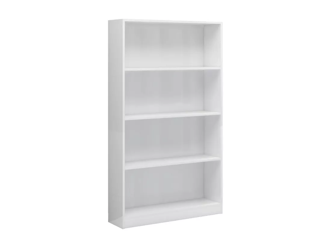 Bibliothèque à 4 niveaux Blanc brillant 80x24x142 cm Aggloméré