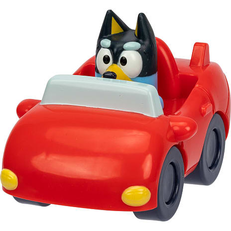 Bluey familiens minibiler m. figur - flere varianter - assorteret