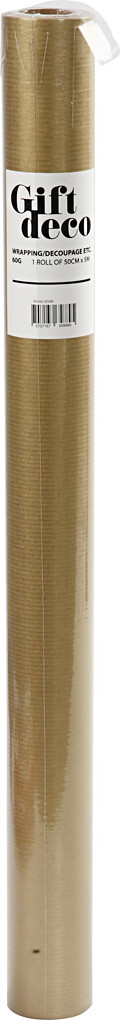 Gavepapir - Guld Ensfarvet - B 50 CM - 60 G - 5 M