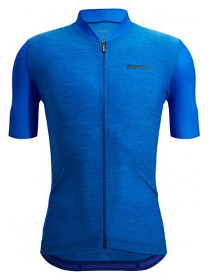 Maillot Manches Courtes Santini Colore Puro Bleu