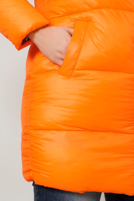 Steppjacke, Straight Fit, abnehmbare Kapuze, 2-Wege-Zipper