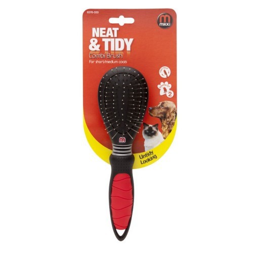 Escova combinada para cães, preta/vermelha