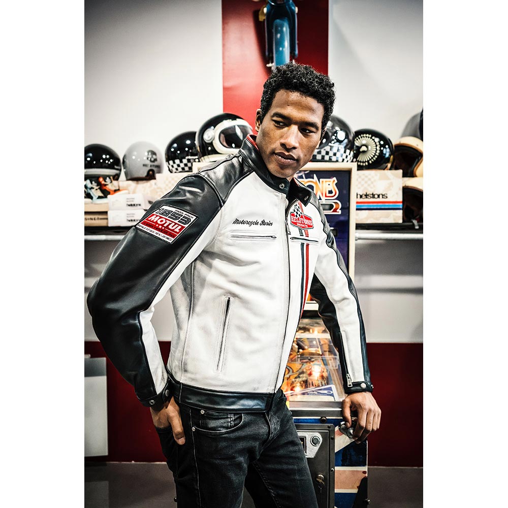 Helstons - Blouson Jay Motul Noir / Blanc