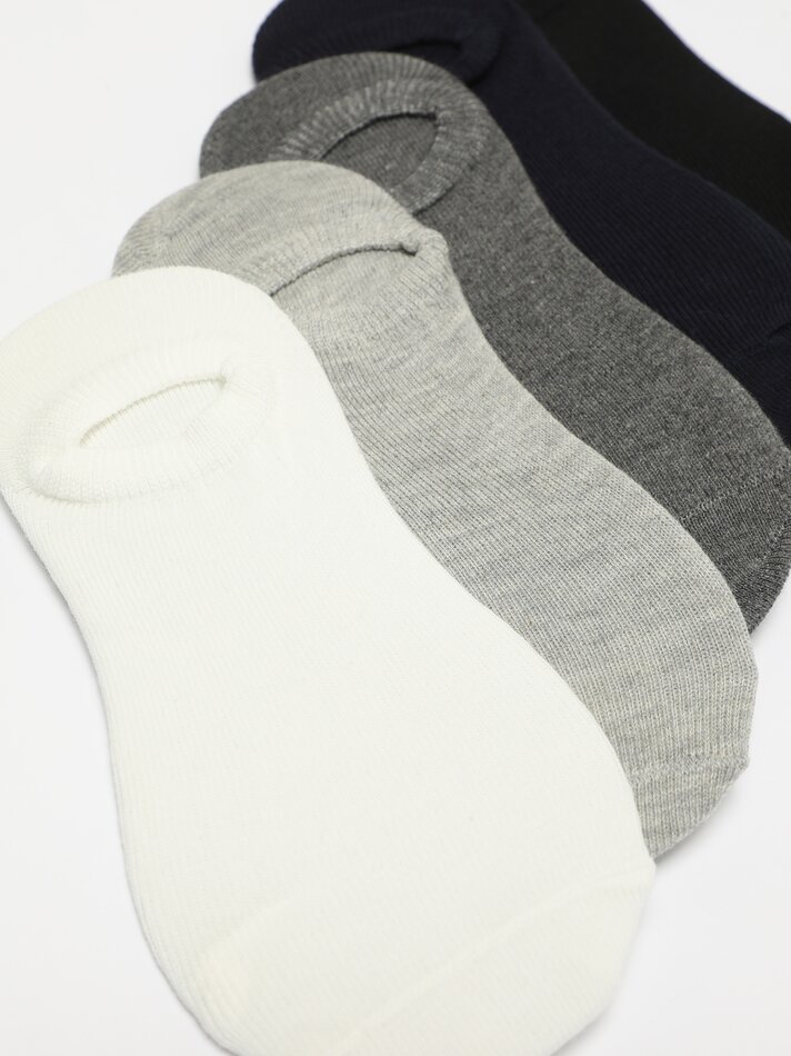 Pacote com 5 pares de meias invisíveis básicas - Azuis