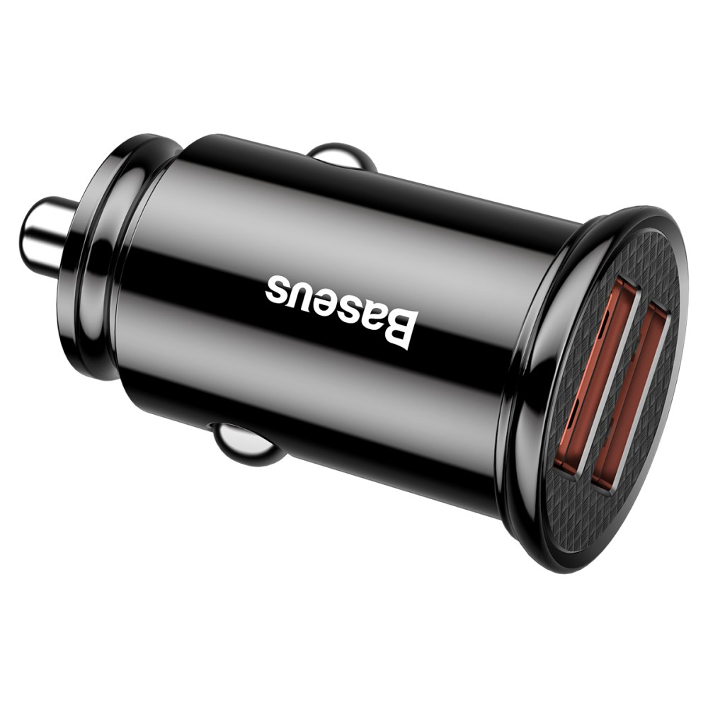(5A) 2x USB A Auto KFZ Ladegerät Netzteil Quick Charge 3.0   LED Beleuchtung - Schwarz