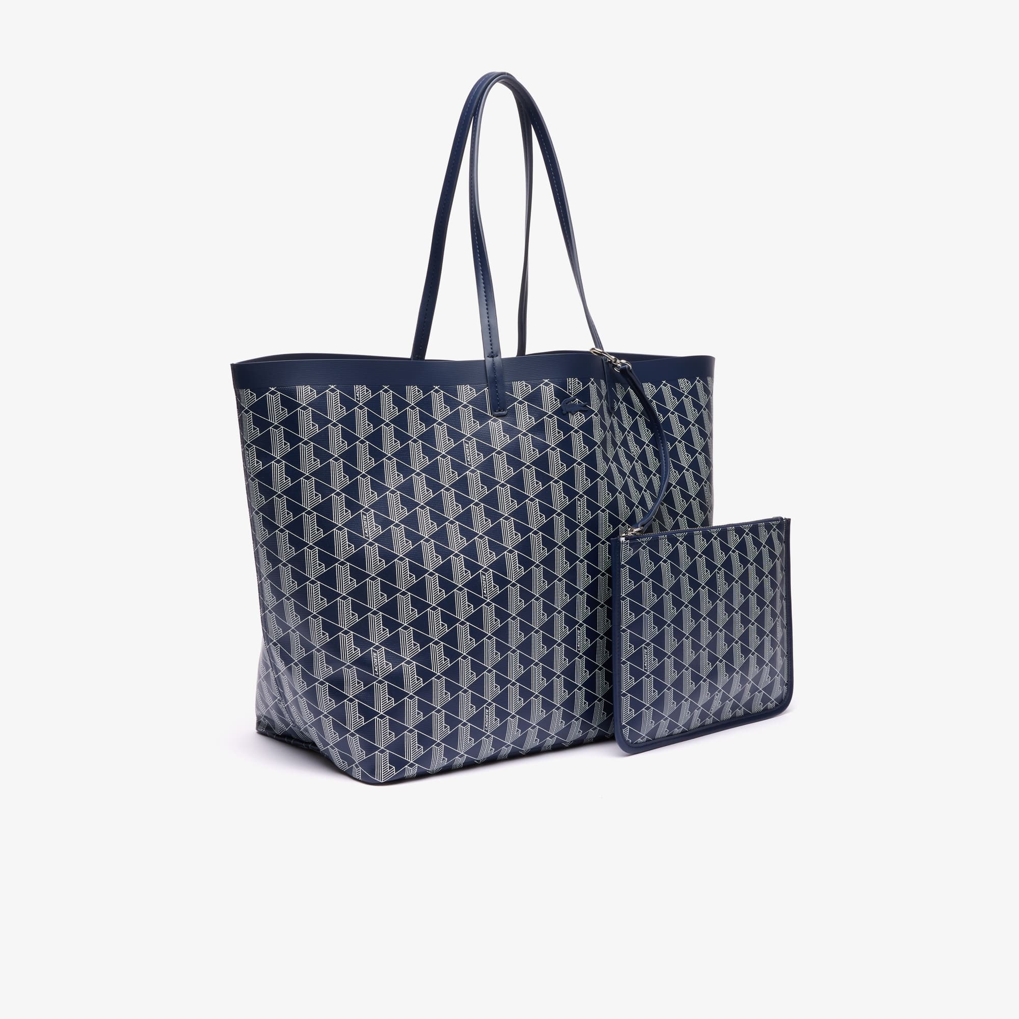 Grand sac cabas Zely monogramme en toile enduite Sacs à main & Cabas - Bleu - Lacoste - Femme