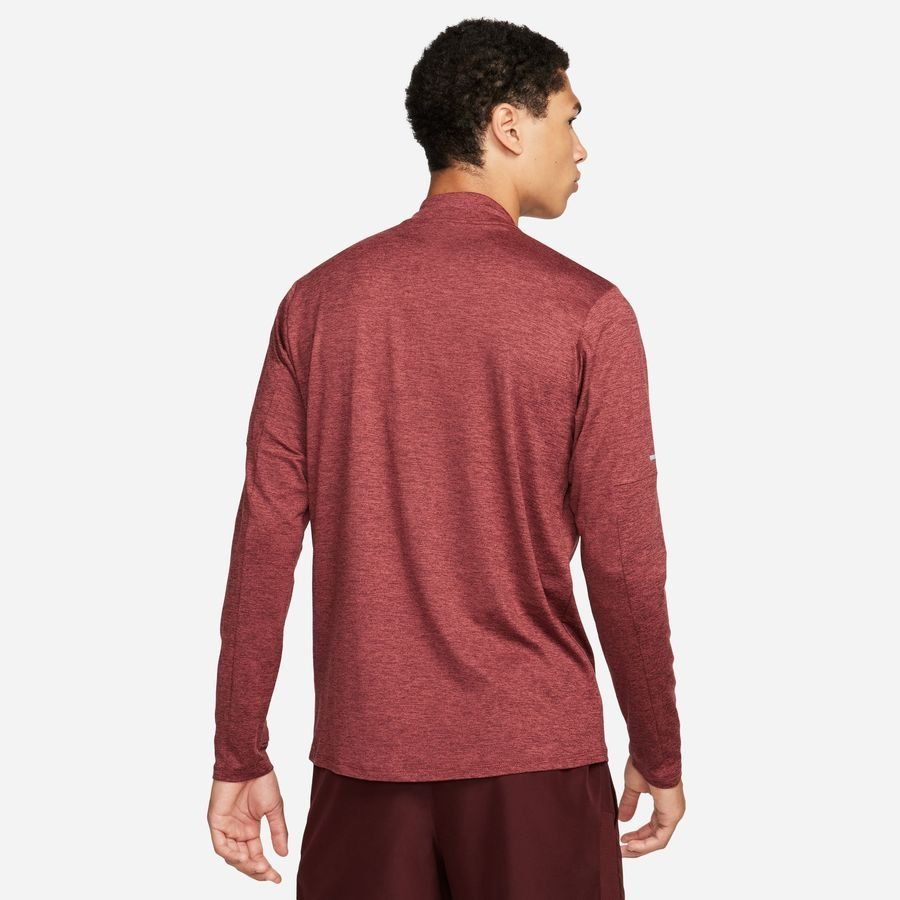 Nike Haut Running 1/2 Zip Dri-FIT Element - Bordeaux Foncé/Argenté