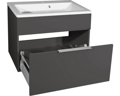Wastafelmeubel FACKELMANN Stijl BxHxD 79,5 x 59 x 49 cm Frontkleur antraciet glans 80930