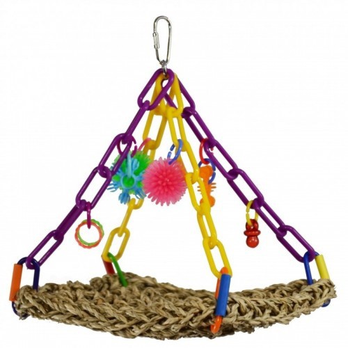 Brinquedo de trapézio suspenso para papagaios, cores sortidas