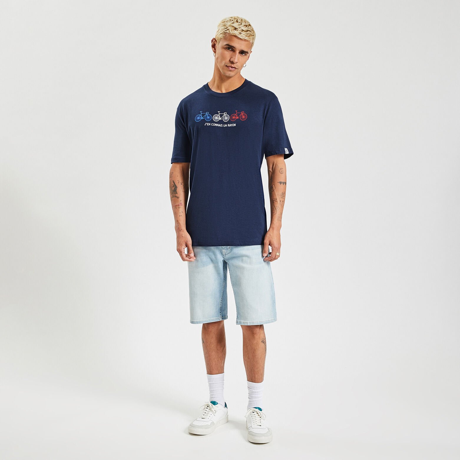 Tee-Shirt col rond licence Tour de France Bleu