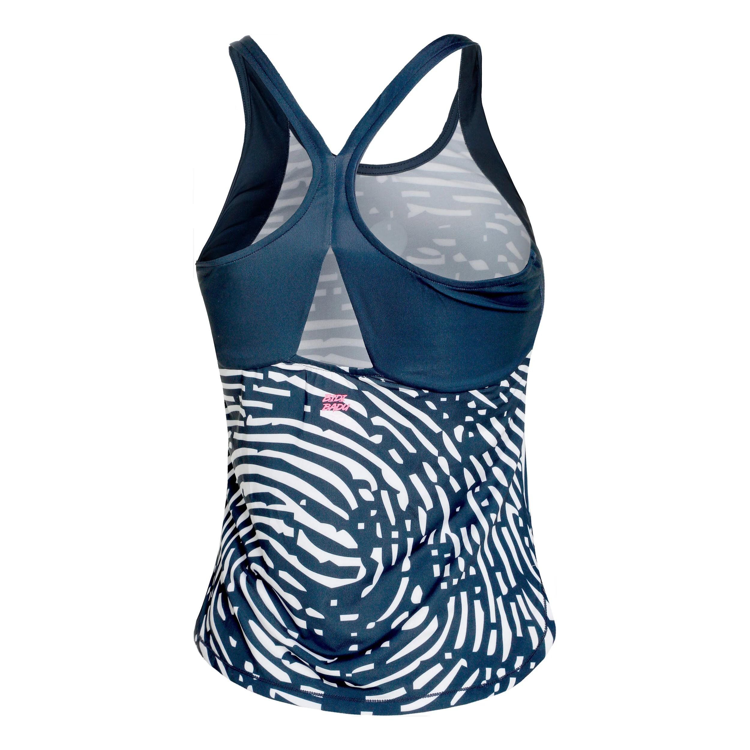 BIDI BADU Fingerprint Débardeur Tank Top Femmes - Bleu Foncé , Blanc