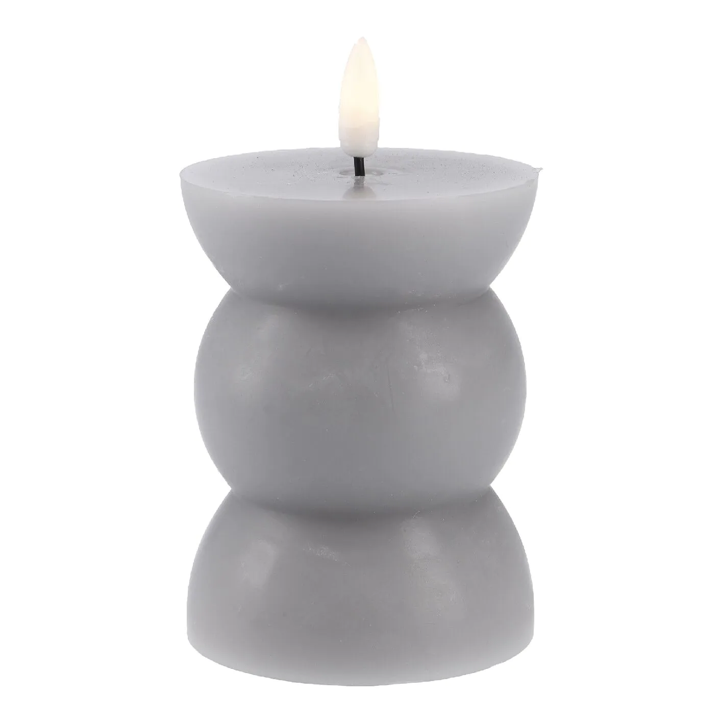 LED-Kerze Design, rund/grau, 12 cm