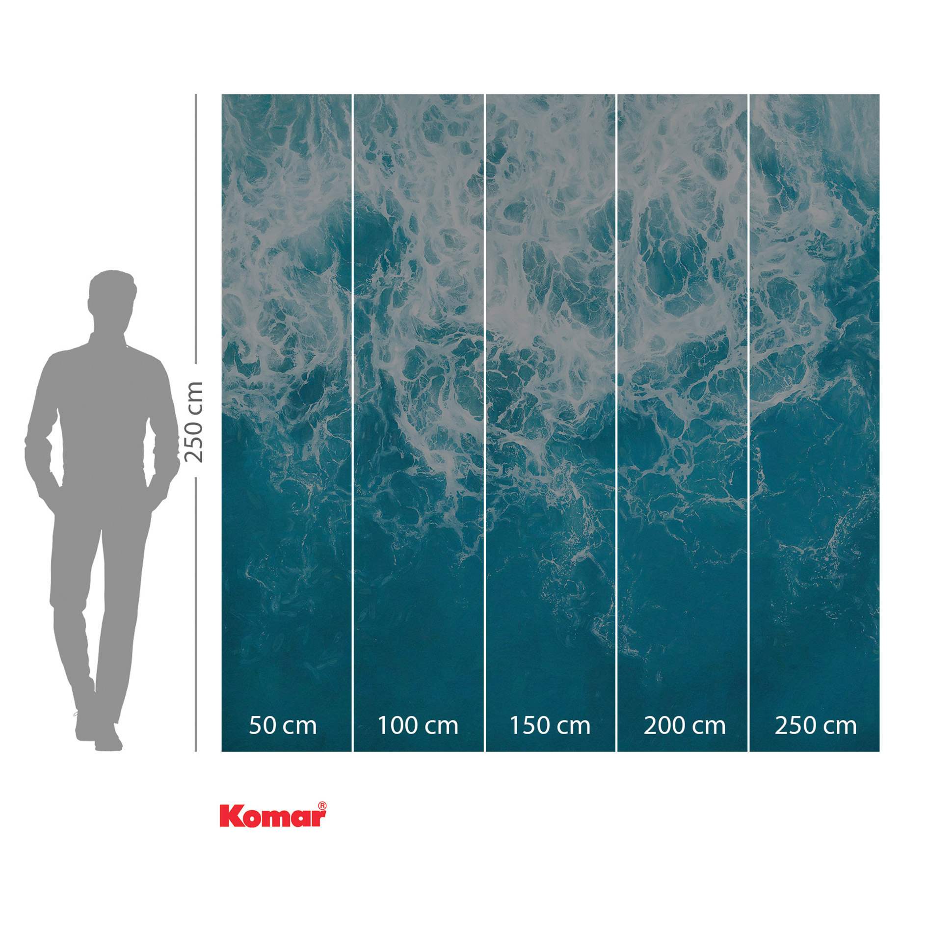 Vlies-Fototapete THE SHORE - blau-weiß - 250x250 cm