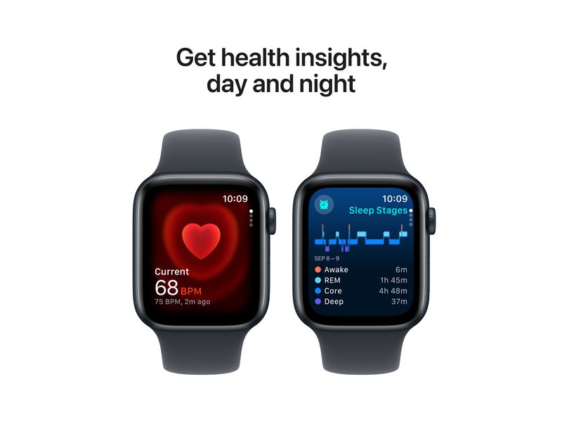 Apple Watch SE 2024 44 mm GPS Alu Sport Mitternacht S/M Kann schön viel. Für ganz schön wenig.