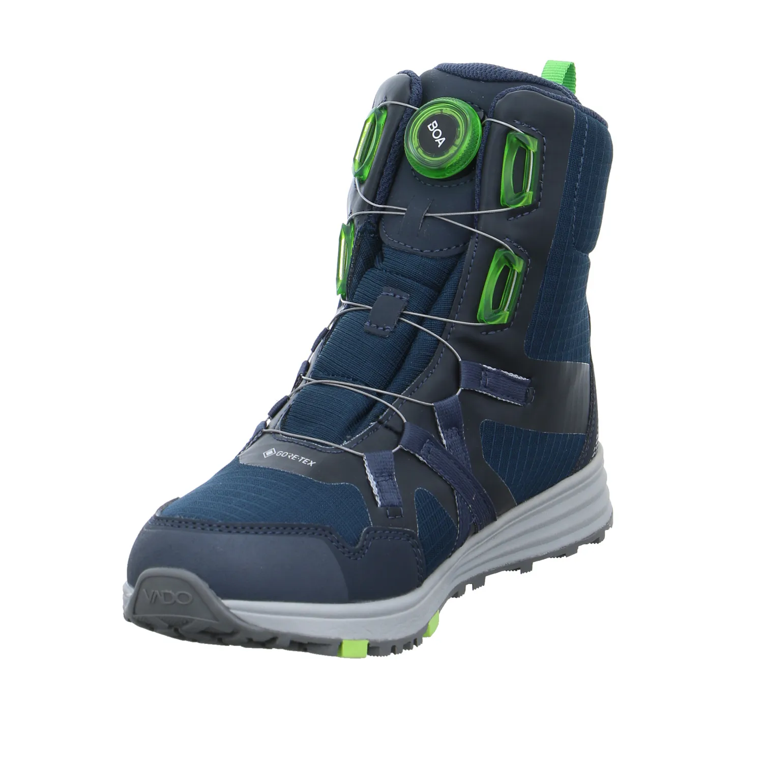 VADO Jungen- Snowboot Membran Blau Textil  Winter-Sneaker high