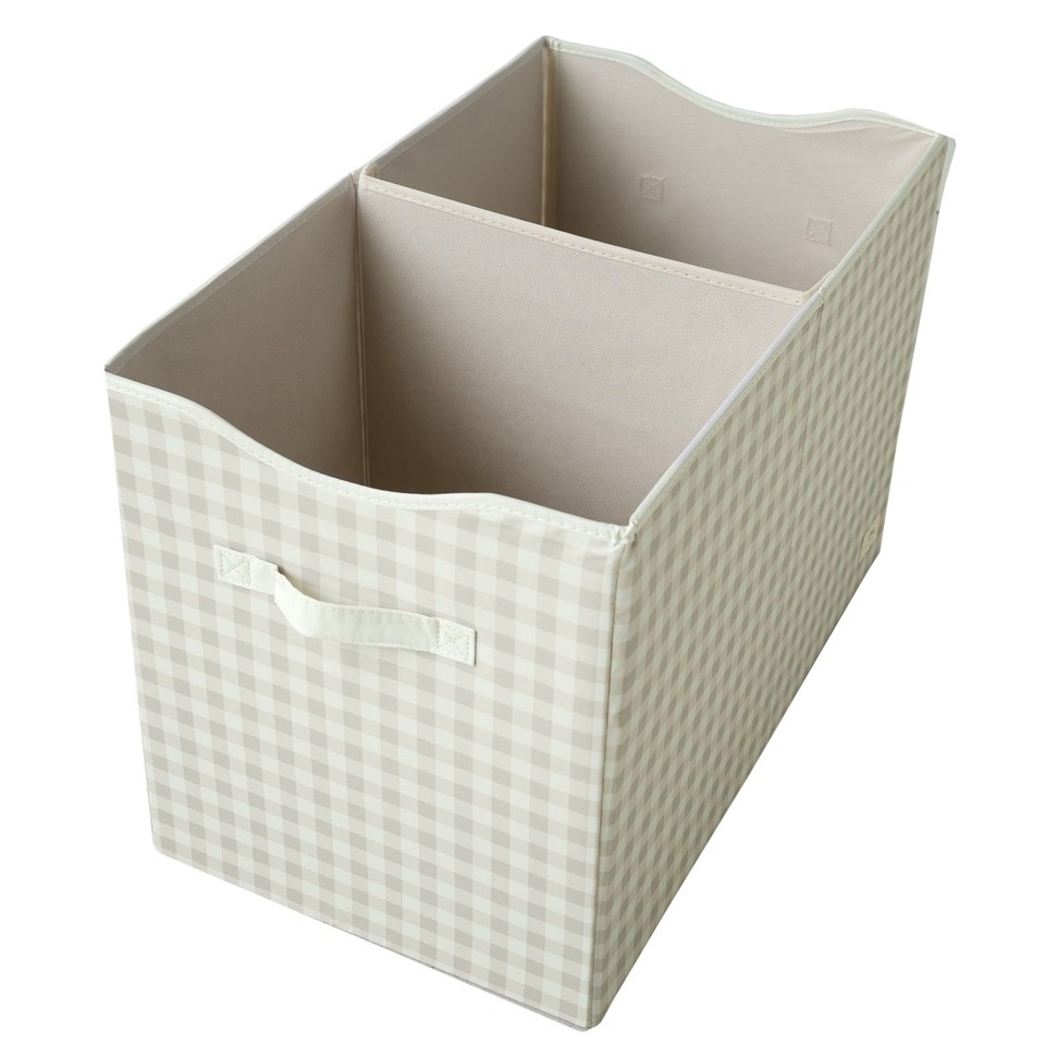 3 Sprouts - Opbevaringskasse med låg - Gingham Beige