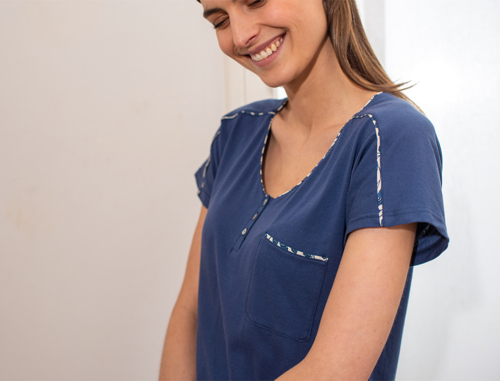 Chemise de nuit-Poésie marine