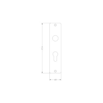 Schild t.b.v. cilinder rechthoek aluminium 55 mm