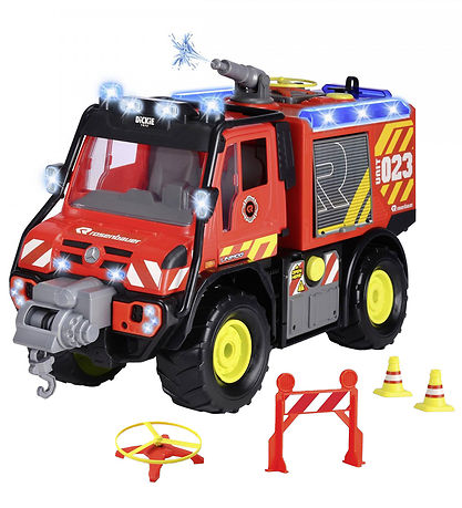 Dickie Toys Feuerwehrauto - MB Unimog U530 vier Rettung - Sound/