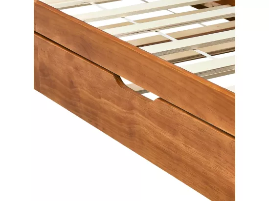 Lit banquette 2 couchages pin massif foncé Sacha 90x200