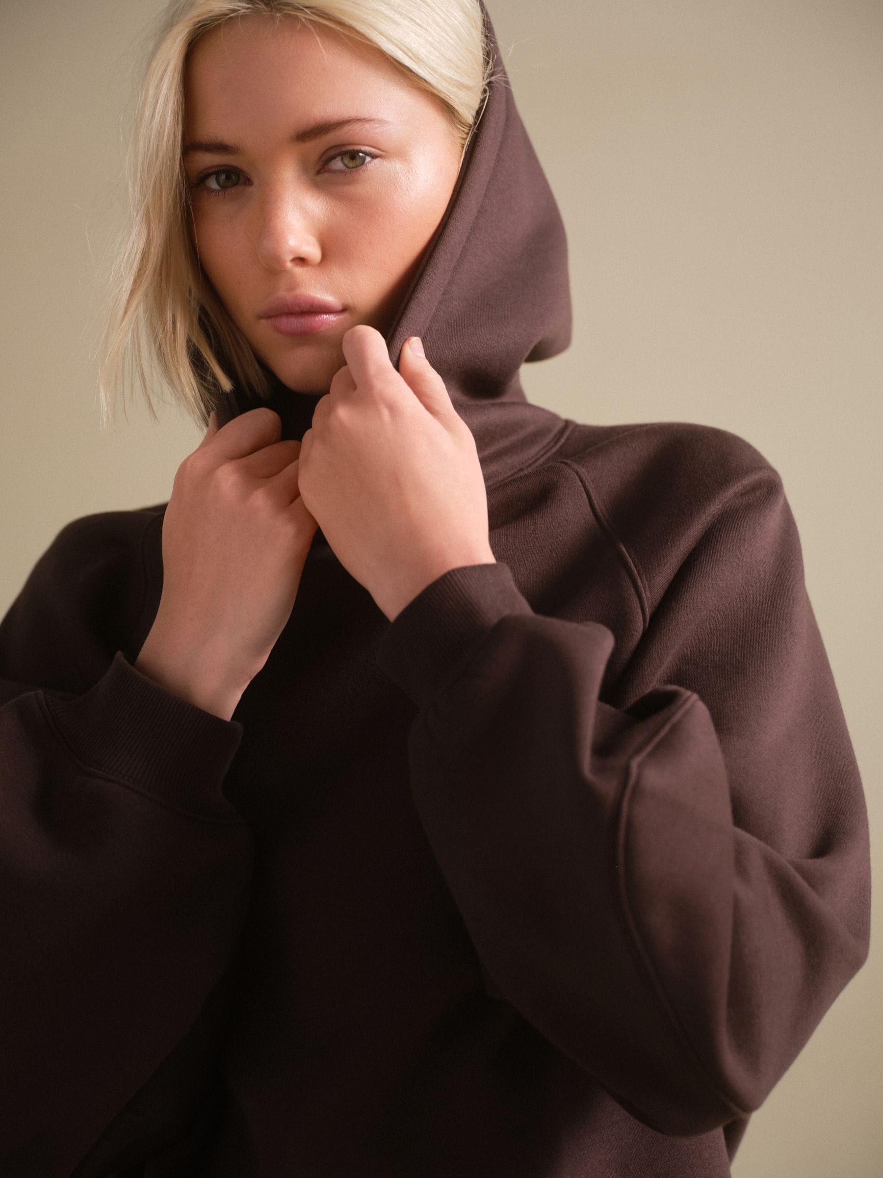 Chocoladebruin - Relaxed Fit Heavyweight Longline Hoodie