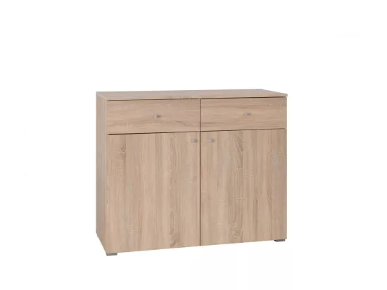 Ensemble pour chambre à coucher MAXIM. Lit adulte deux places 160x200 cm + tiroir + sommier + deux chevets + commode