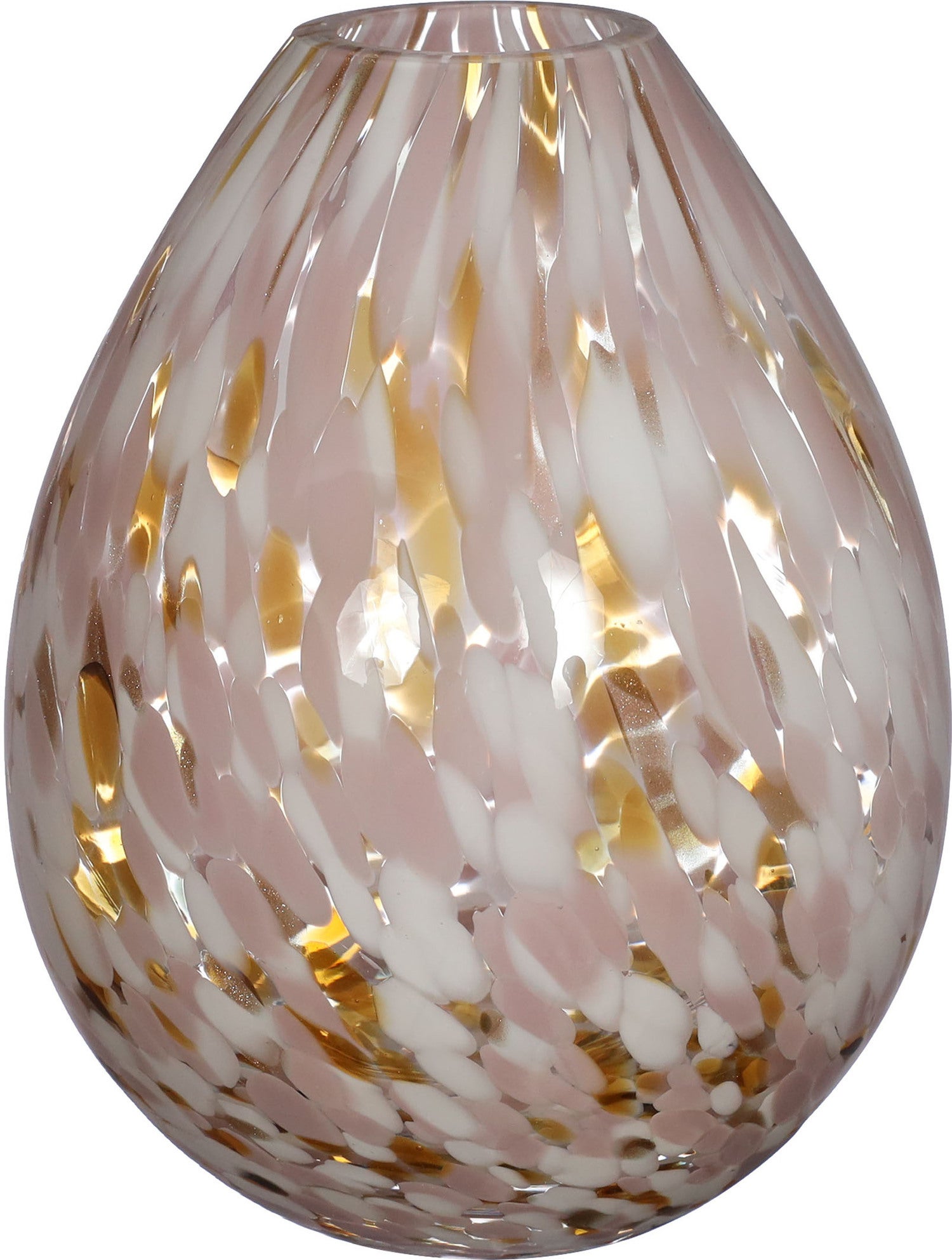Vaas Lily wit / roze / goud D 12 H 15 cm