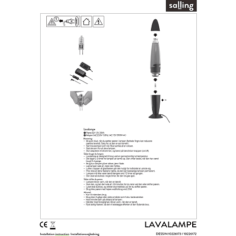 Lavalampe i metal - blå/grøn