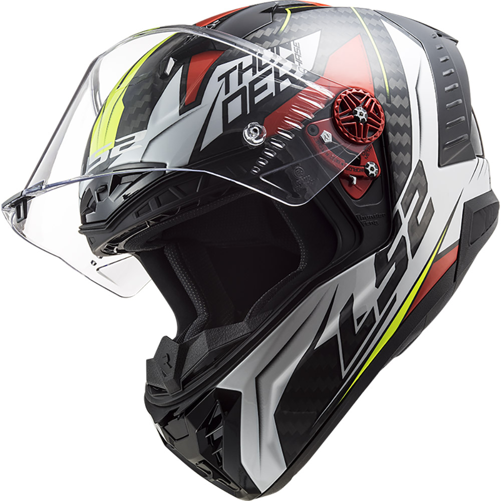 LS2 - Casque FF805 Thunder Carbon Chase Blanc / Rouge / Jaune