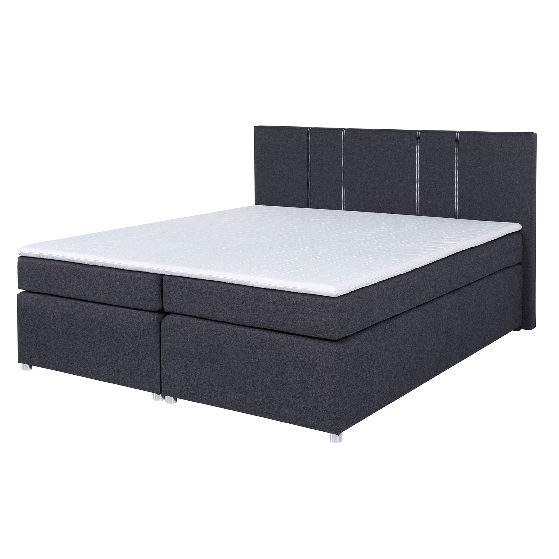 Boxspringbett - grau - H3 - Bonell-Federkern - 200x200 cm