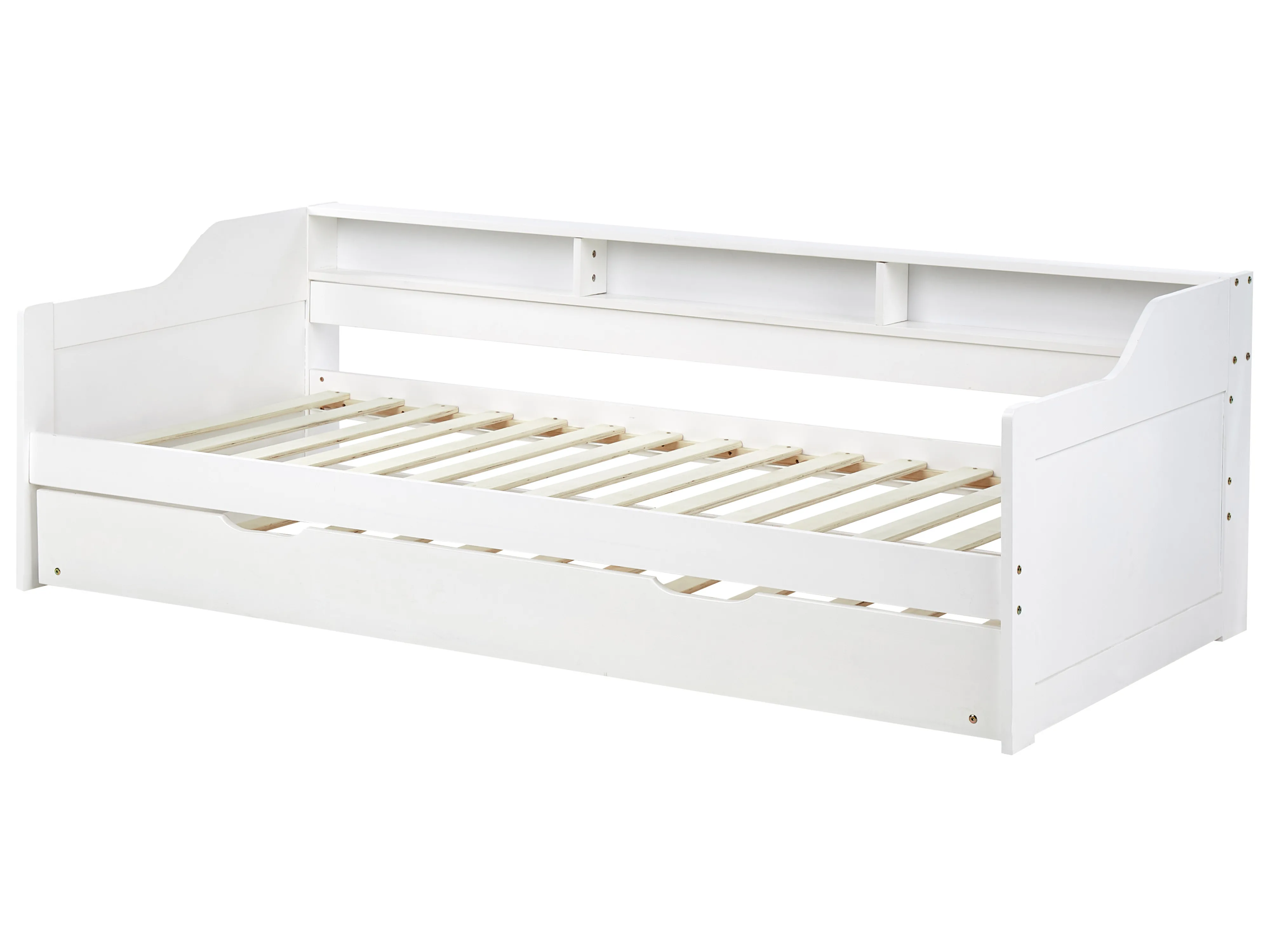 Onderschuifbed Dennenhout EDERN 90 x 200 cm Wit