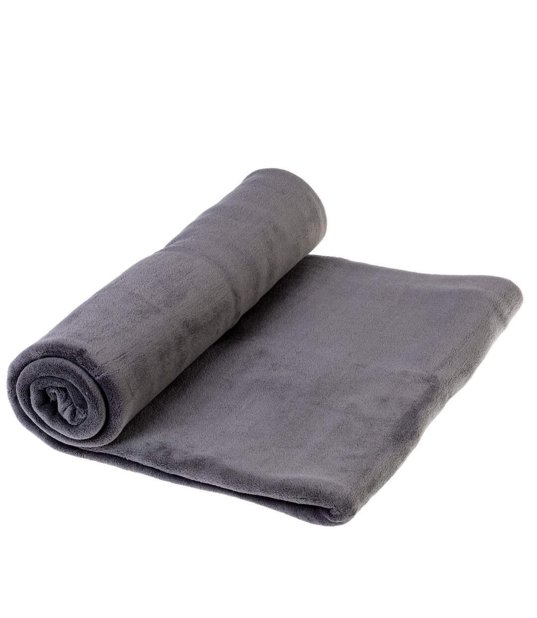 Plaid en microfibre - 180 x 230 cm - Gris