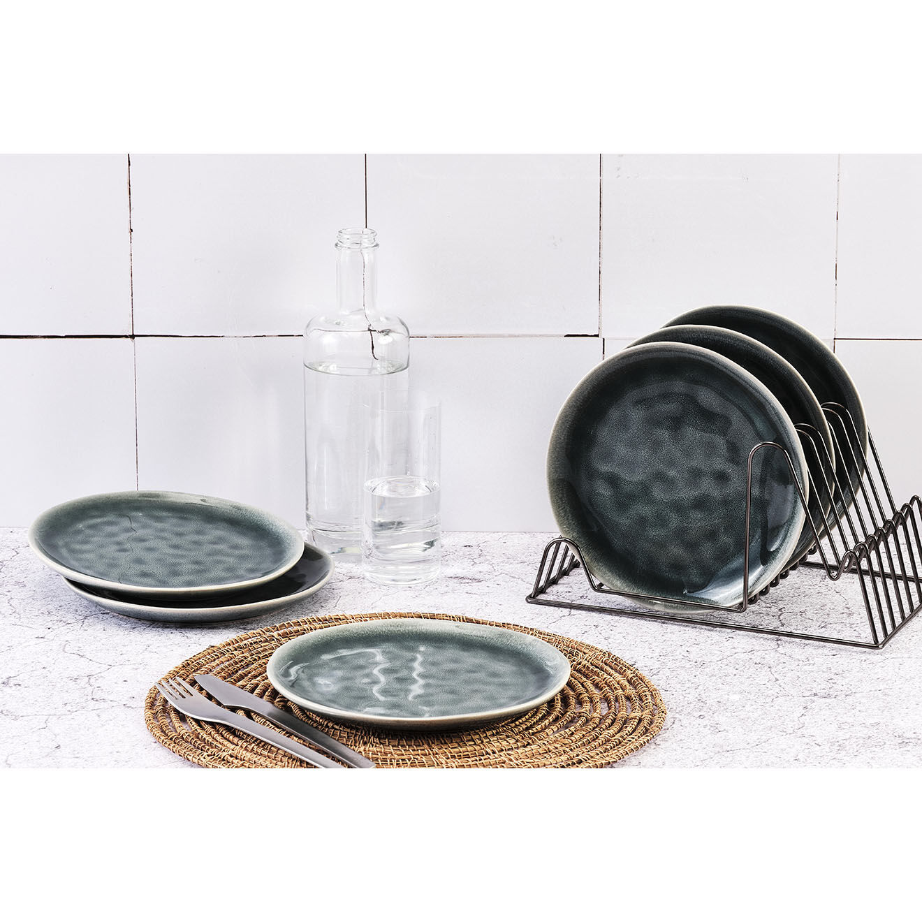 Bjorn 6 Assiettes Moon bleu nuit - D.21 cm