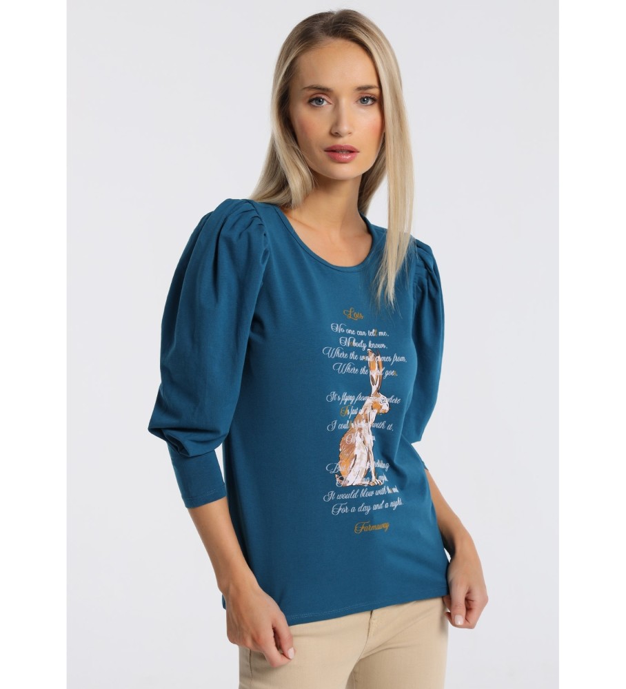 Camiseta de manga comprida Lois 132134 Azul
