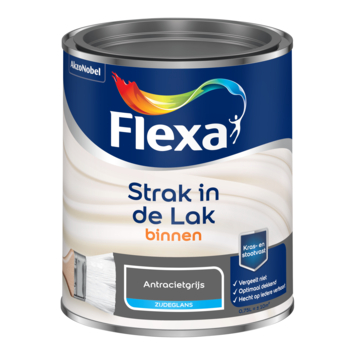 Flexa Strak in de Lak binnenlak zijdeglans antraciet 750 ml