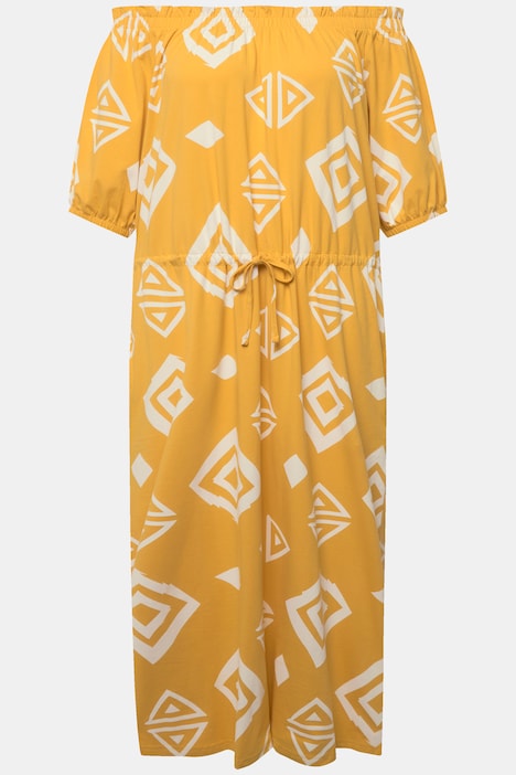 Maxikleid, Carmen-Ausschnitt, Halbarm , Biobaumwolle