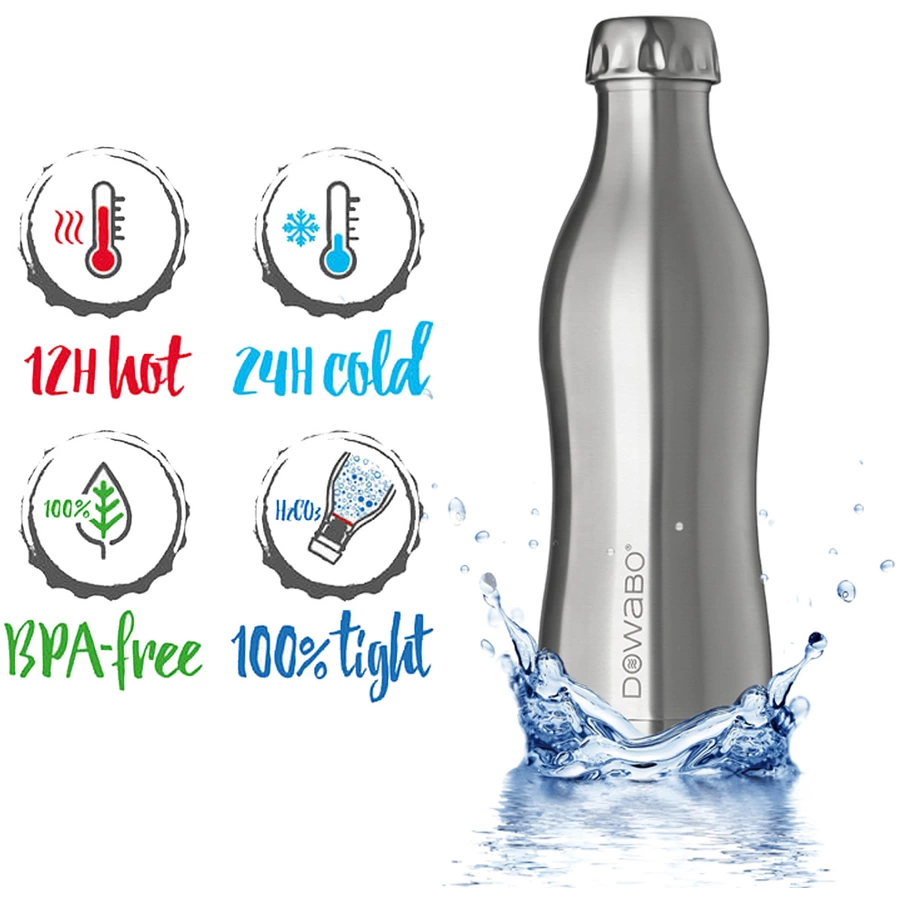 Dowabo Isolierflasche Dowabo Pure Steel