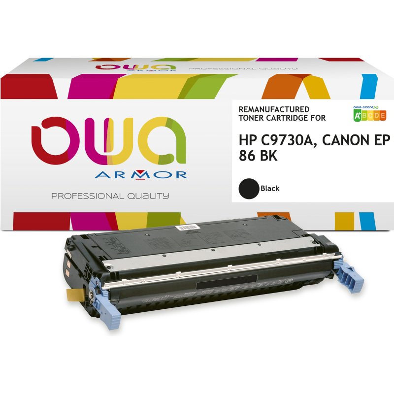 Toner remanufacturé OWA - standard - Noir - pour HP C9730A, CANON EP-86 BK
