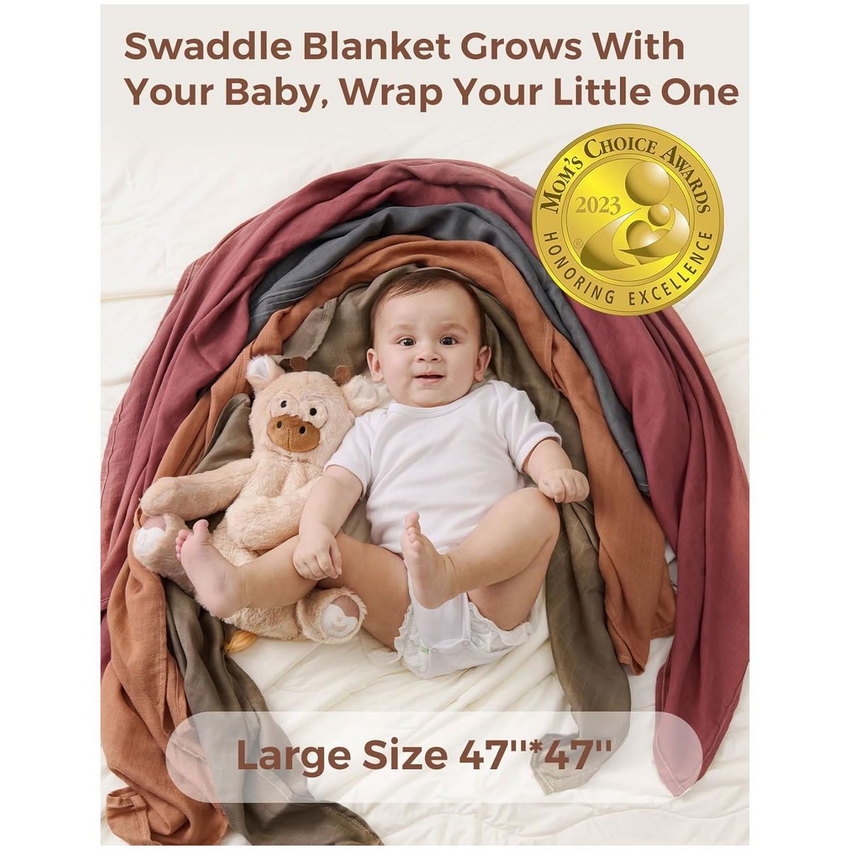 MomcozyMomcozy   Baby Musselin Wickeldecken 4er Pack heart flower