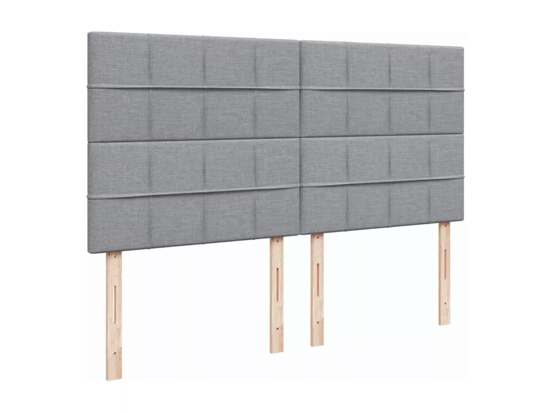 Sommier à lattes de lit avec matelas Gris clair 180x200cm Tissu