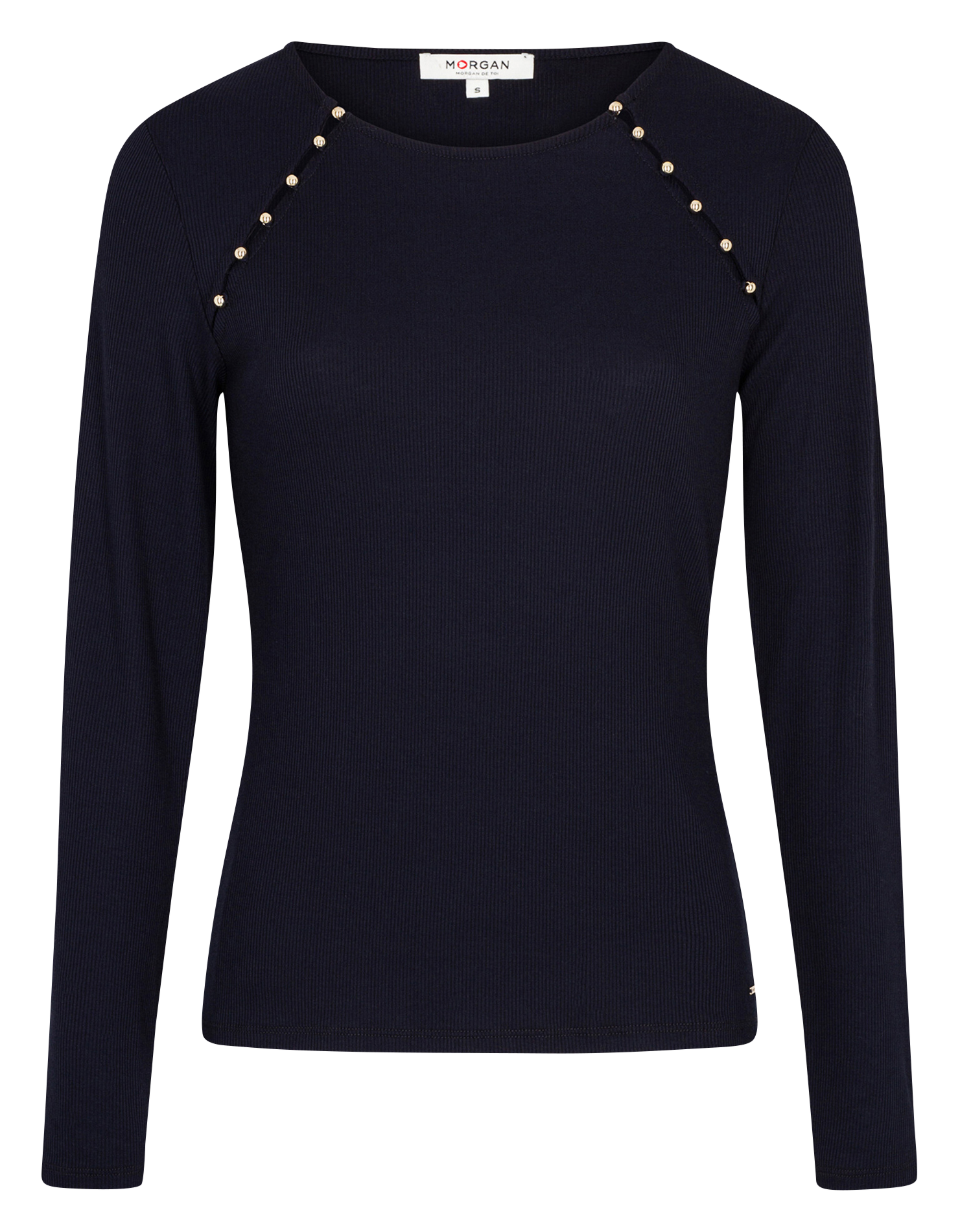 TMILIE - Tee-shirt col rond ajusté| Bleu