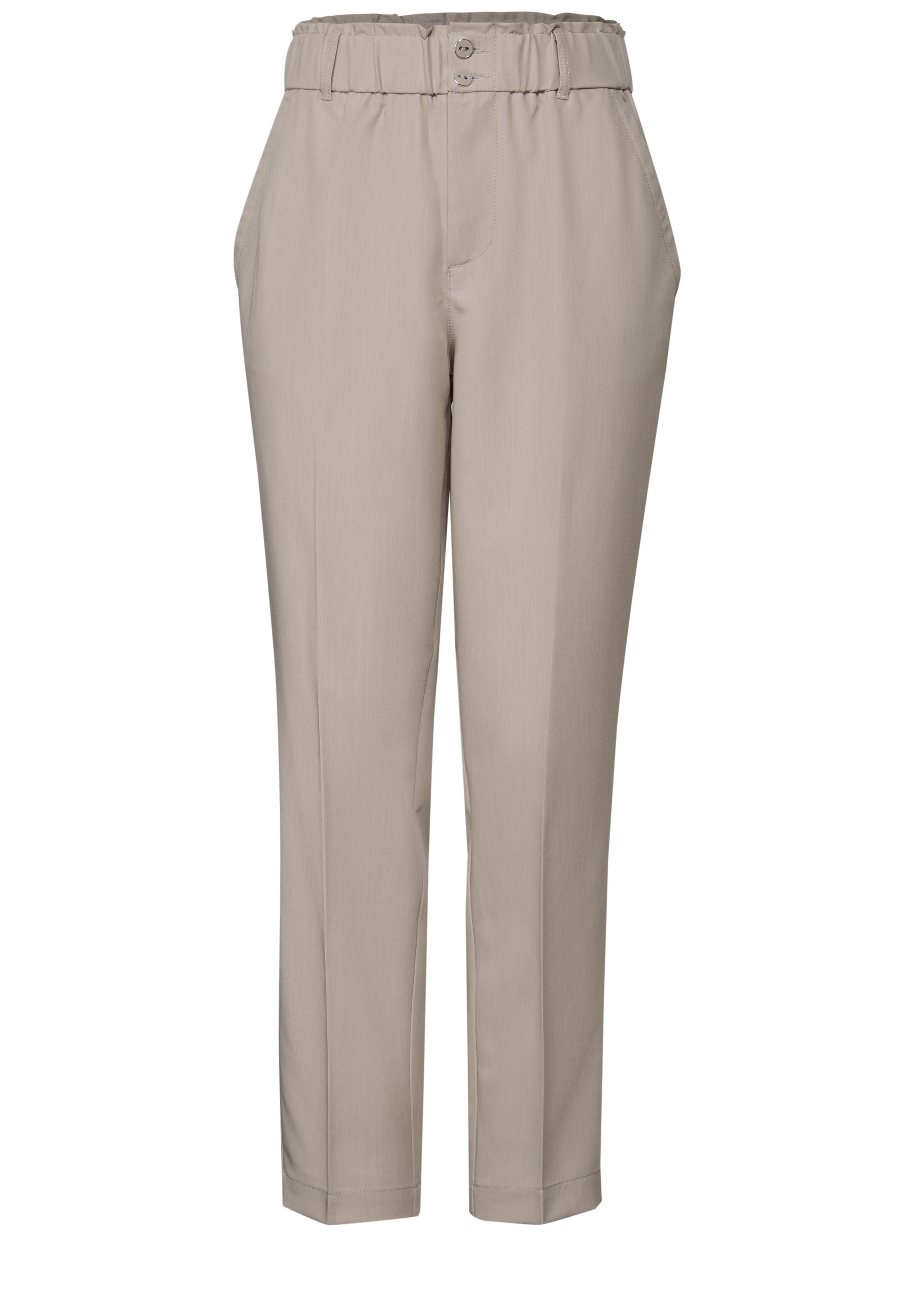 STREET ONE Paperbag-Hose  im Melange-Look und mit Stretch