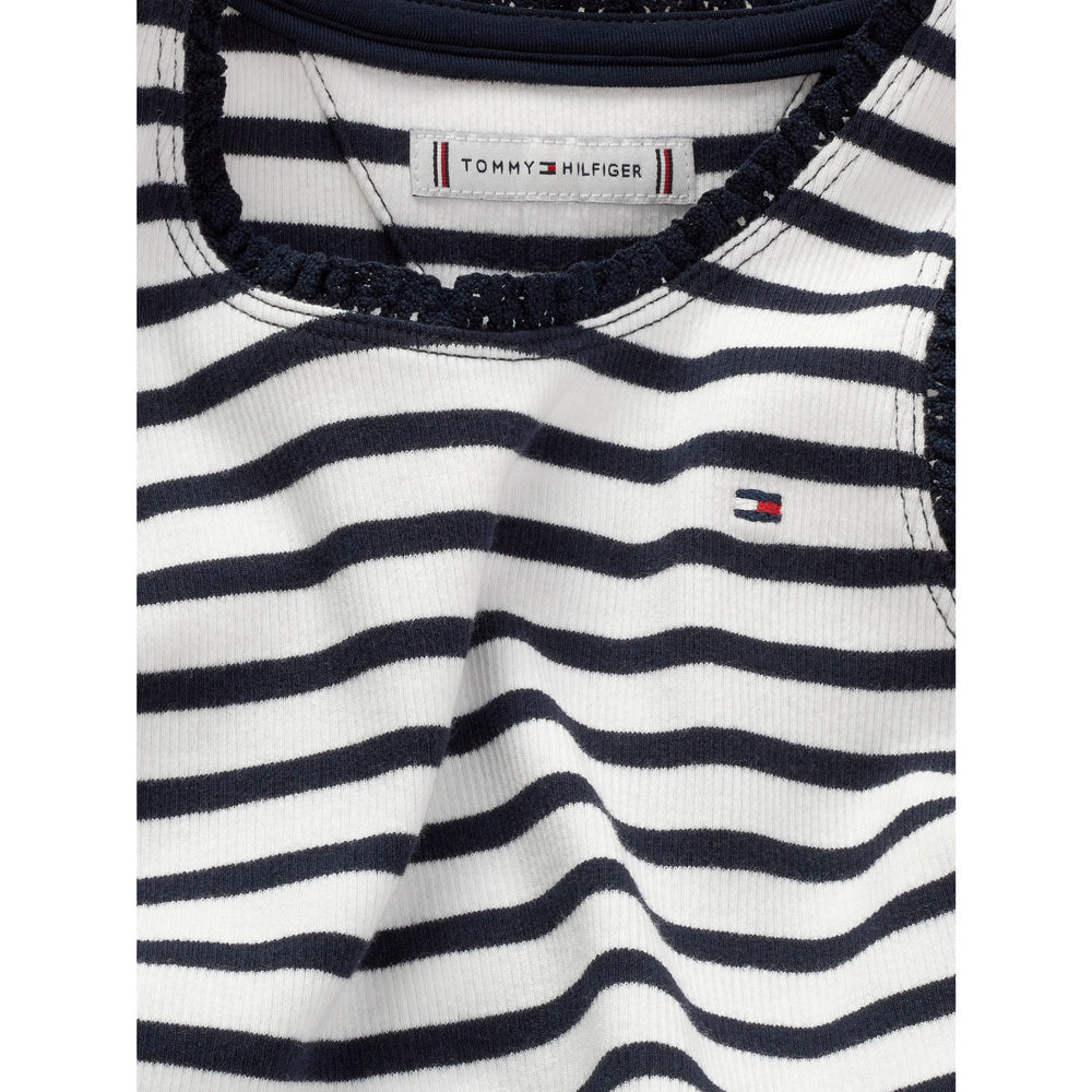 Køb Tommy Hilfiger Dark Night Navy Stripes Essential Rib Lace Tank Top