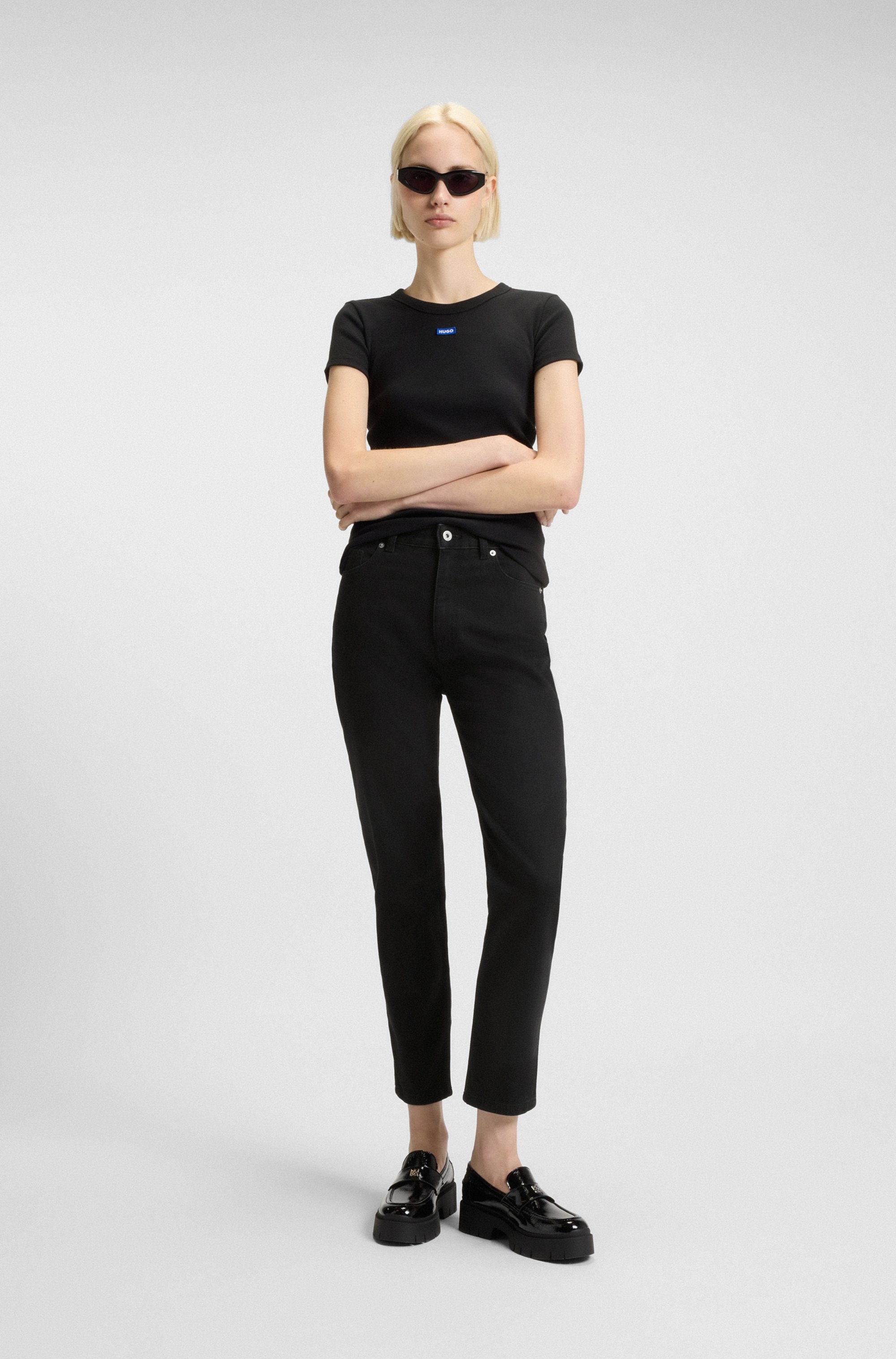 HUGO Blue Mom-Jeans »Noe« Straight Fit Jeans mit hoher Leibhöhe