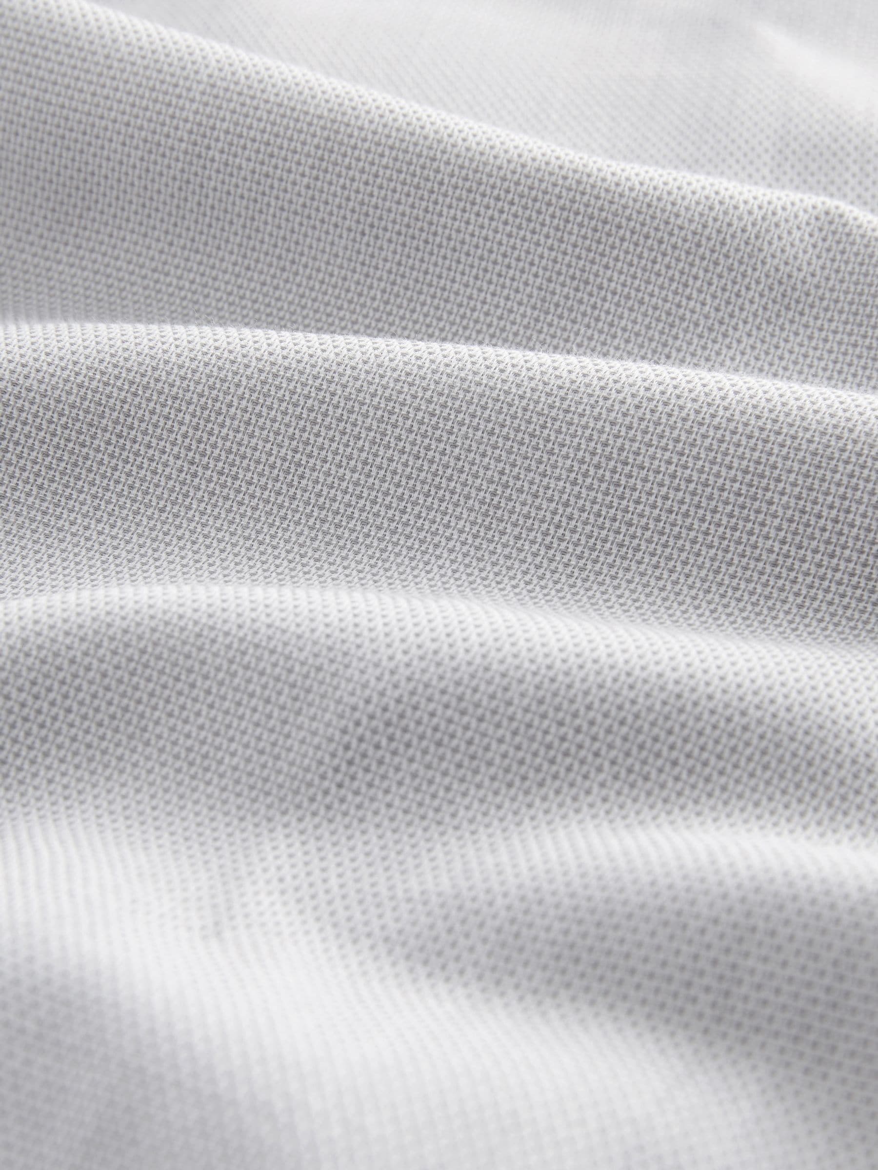 Lichtgrijs - Slim Fit - Onderhoudsvriendelijk, getextureerd, slim fit overhemd met enkele manchet
